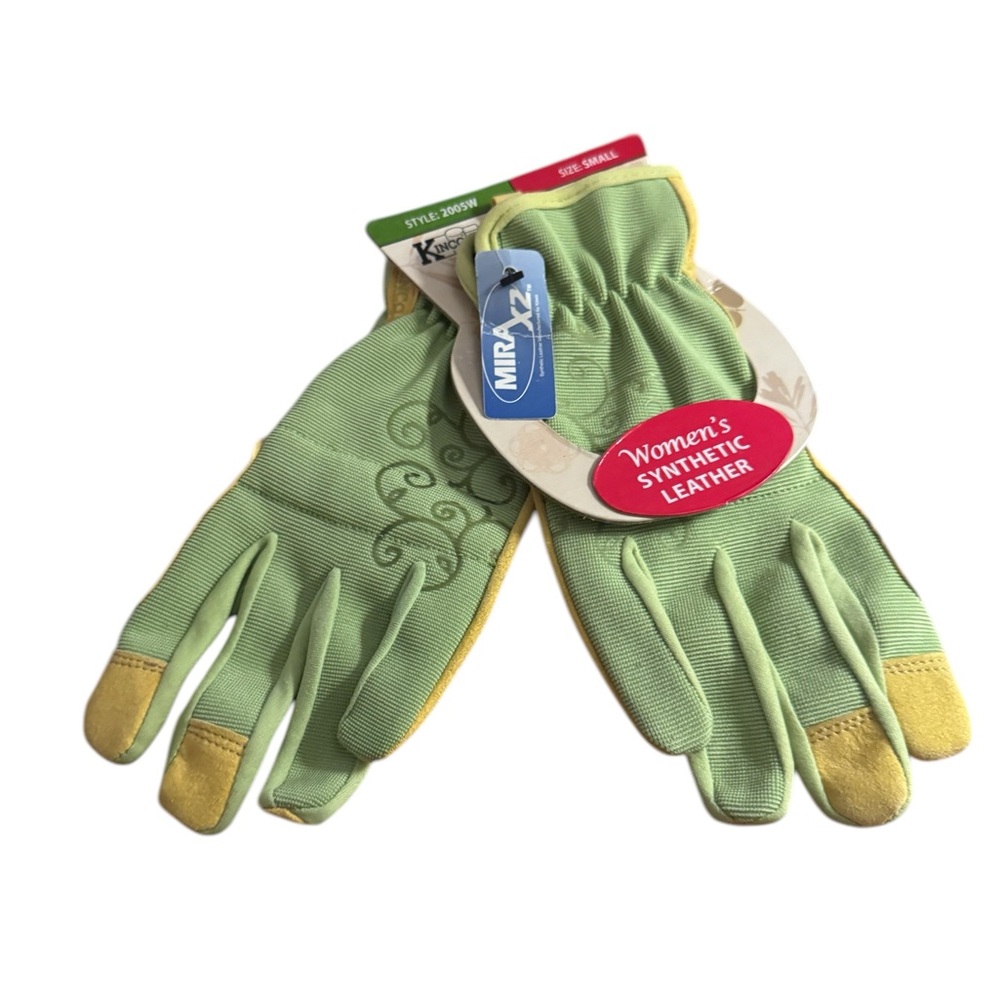 Women’s Garden Synthetic Leather Green and Yellow Gloves